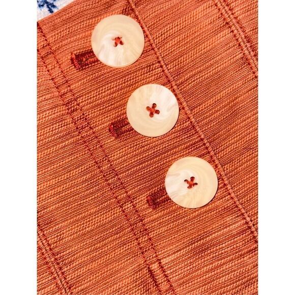BEAUTIFUL UNIQUE Free People Every Minute Every Hour Terra Cotta Button-Up Mini - Picture 3 of 8